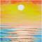 Multi Colored Canvas Handmade Ocean Sunset Landscape Framed Wall Art with Gold Frame 37" x 1" x 37"